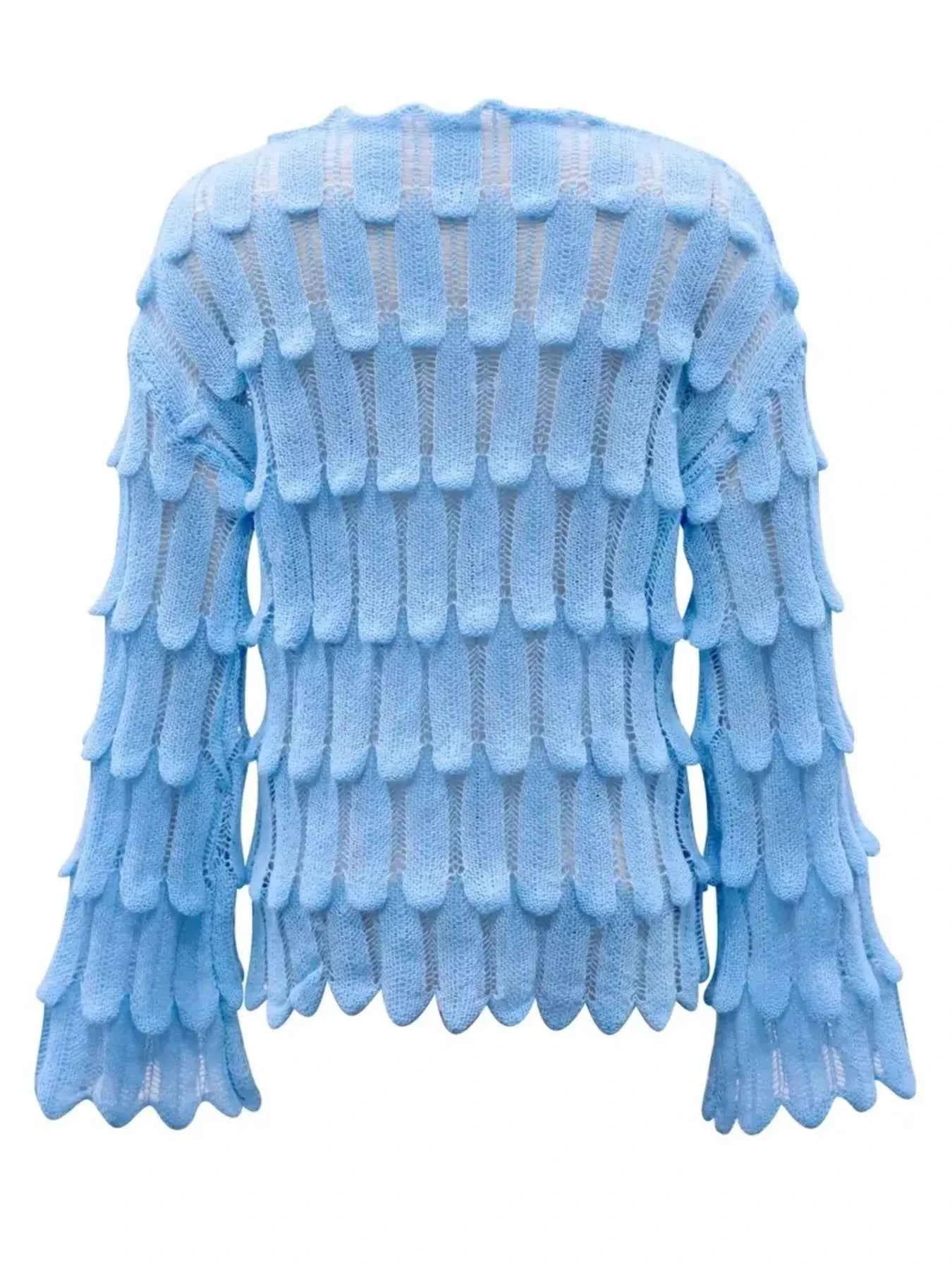 Textured Knit Bell Sleeve Knit Top