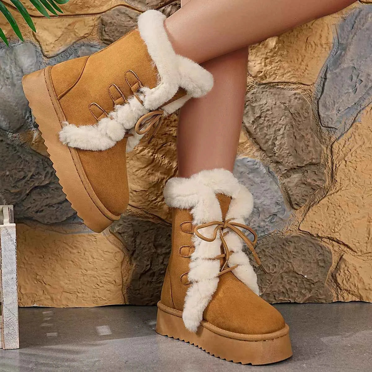 Round Toe Platform Boots