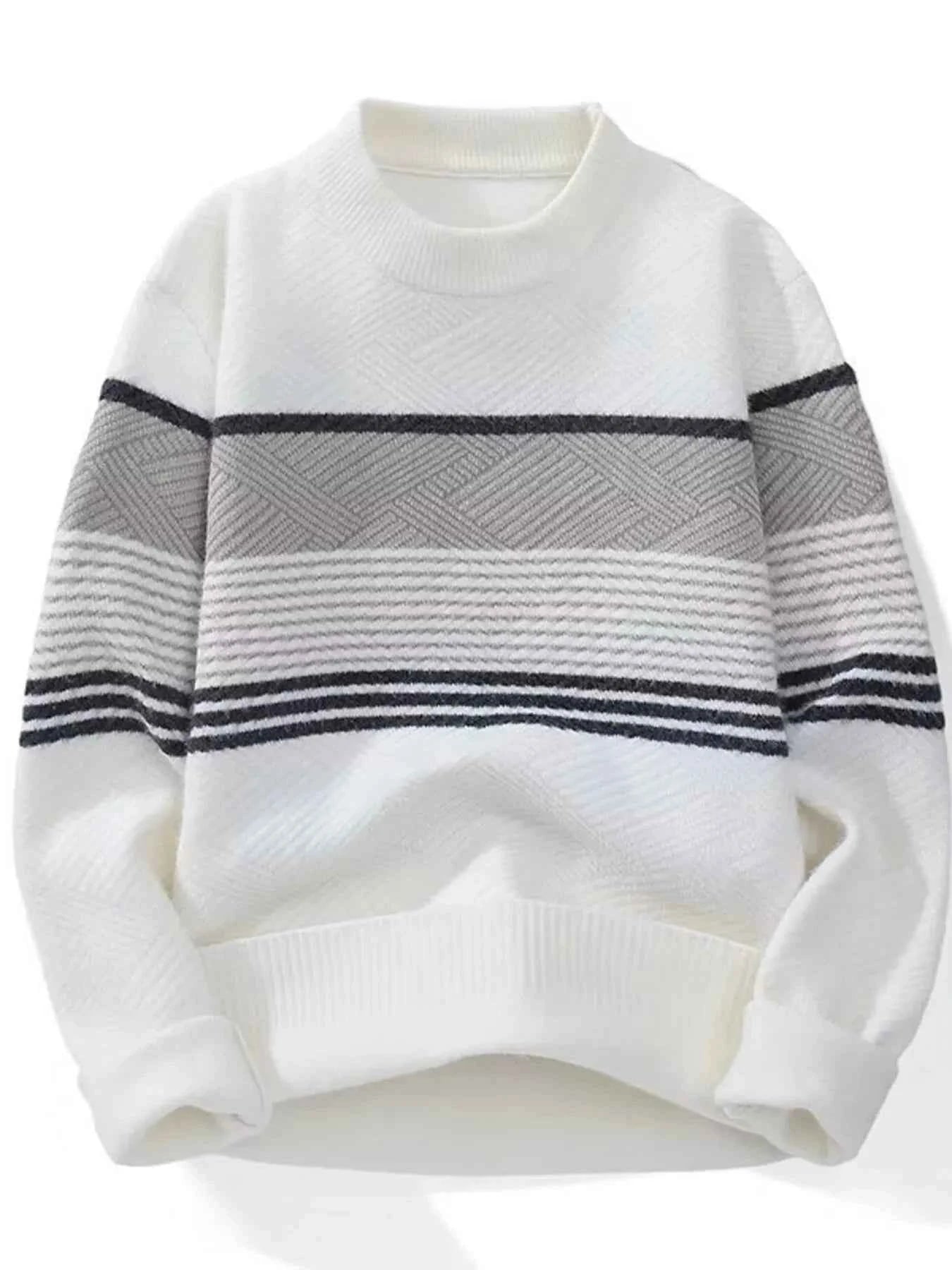 Men's Plus Size Color Block Long Sleeve Sweater