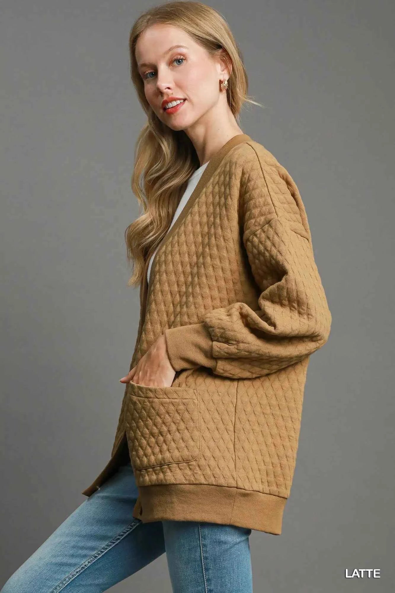 Umgee Button-Up Jacquard Cardigan