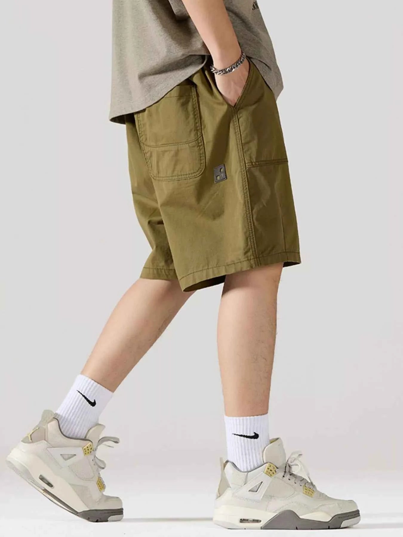 Men's Full Size Cargo Drawstring Shorts Plus Size