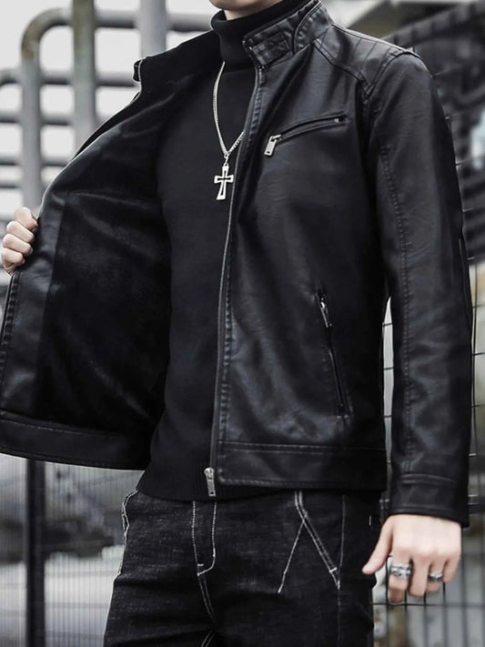 Men's Plus Size Zip Up Long Sleeve Jacket