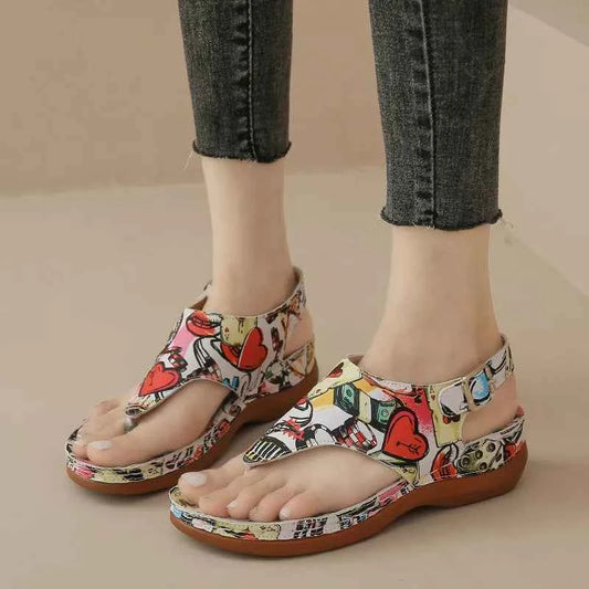 Toe Post Wedge Sandals