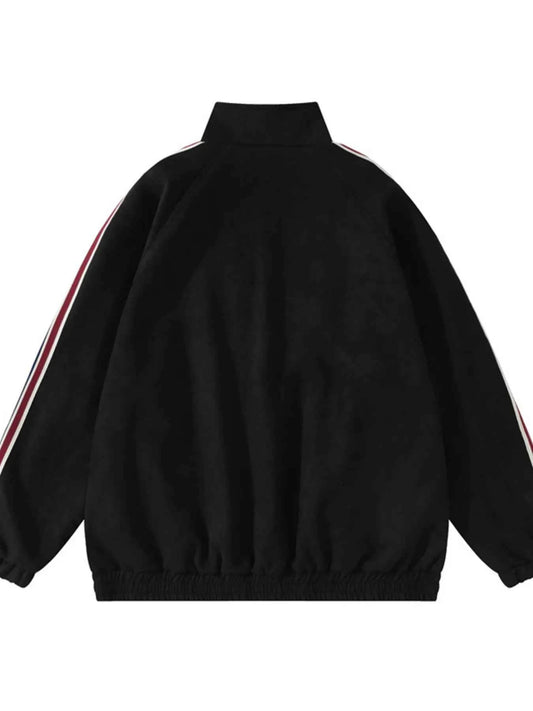 Men's Letter Zip Up Long Sleeve Hoodie