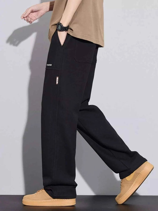 Men's Plus Size Casual Drawstring Wide-Leg Pants