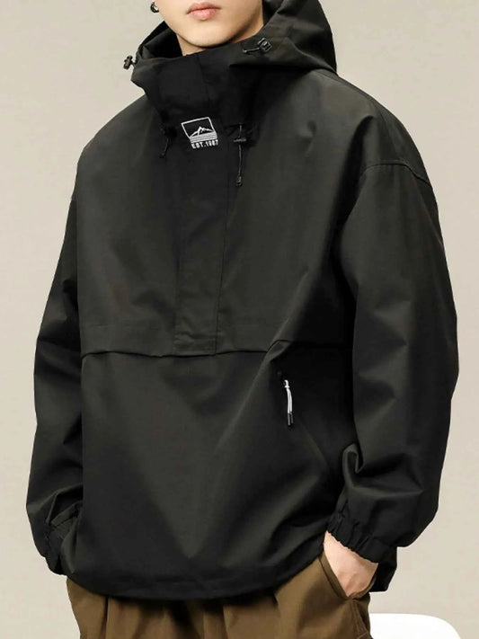 Men's Plus Size Long Sleeve Hooded Jacket