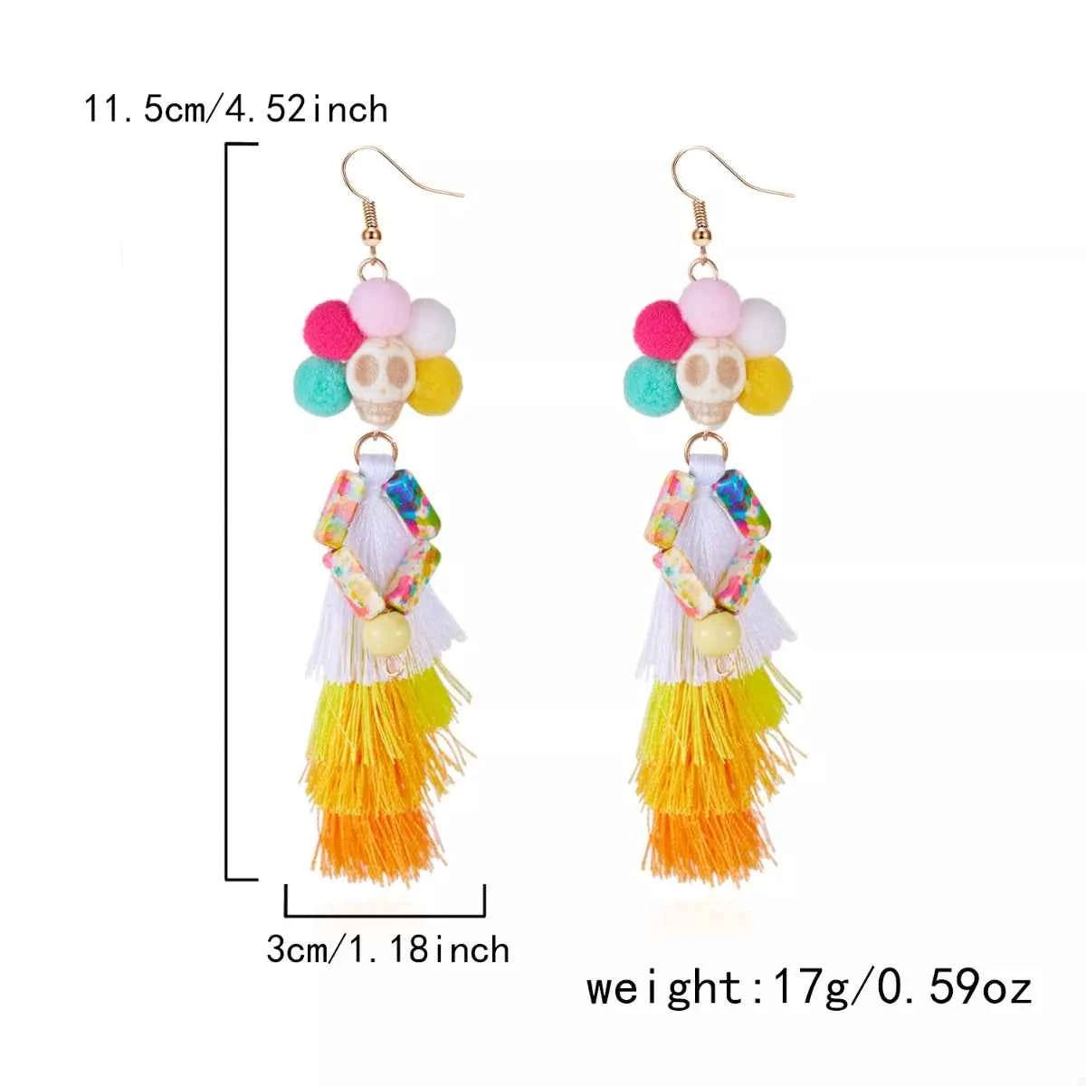 Halloween Ghost Tassel Drop Earrings