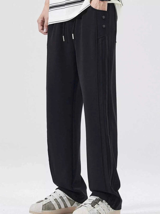 Men's Full Size Drawstring Wide Leg Casual Pants Plus Size