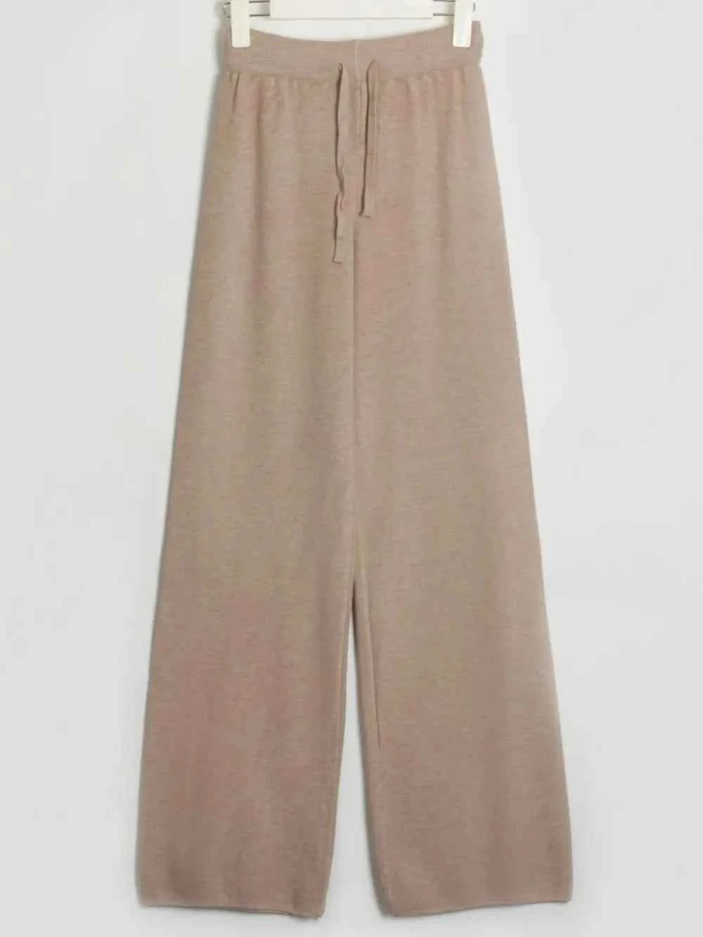 V-Neck Long Sleeve Top and Drawstring Pants Sweater Set