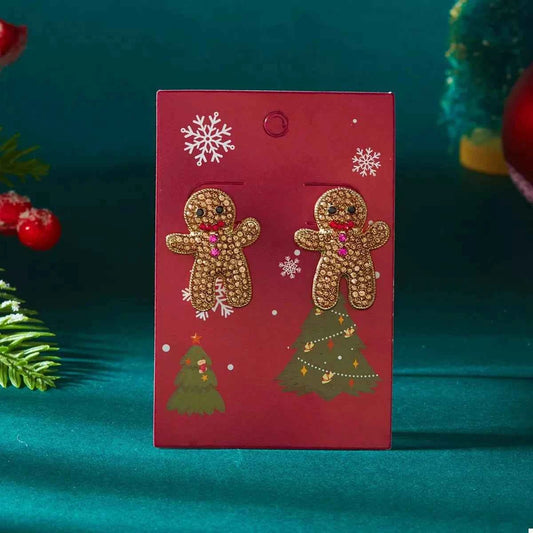 Alloy Gingerbread Man Stud Earrings