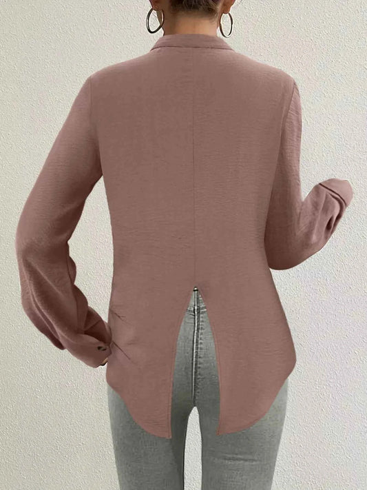 Slit Back Long Sleeve Shirt