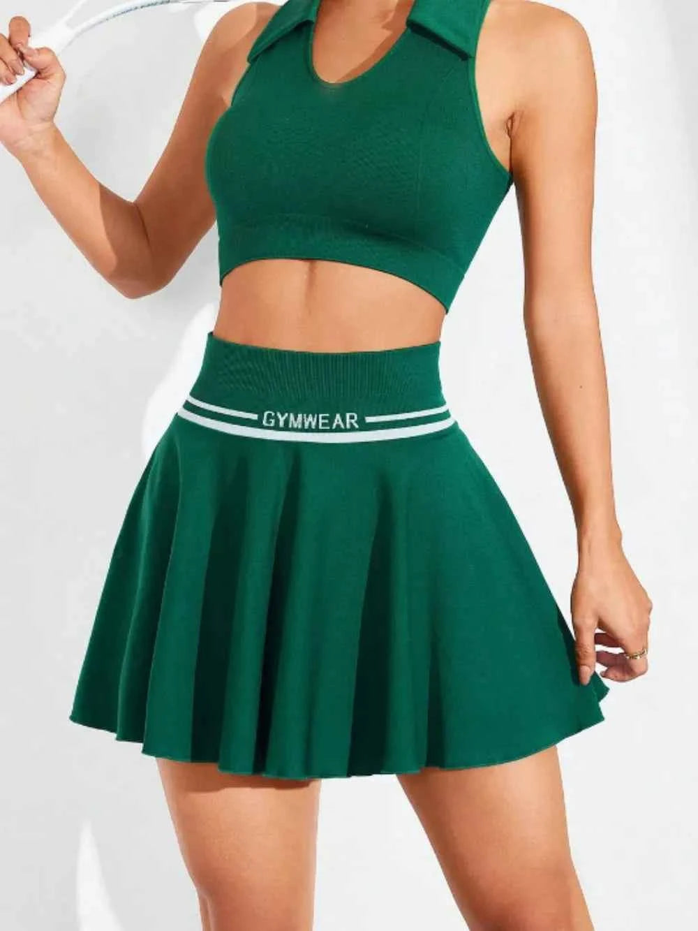 Ruched High Waist Mini Active Skirt