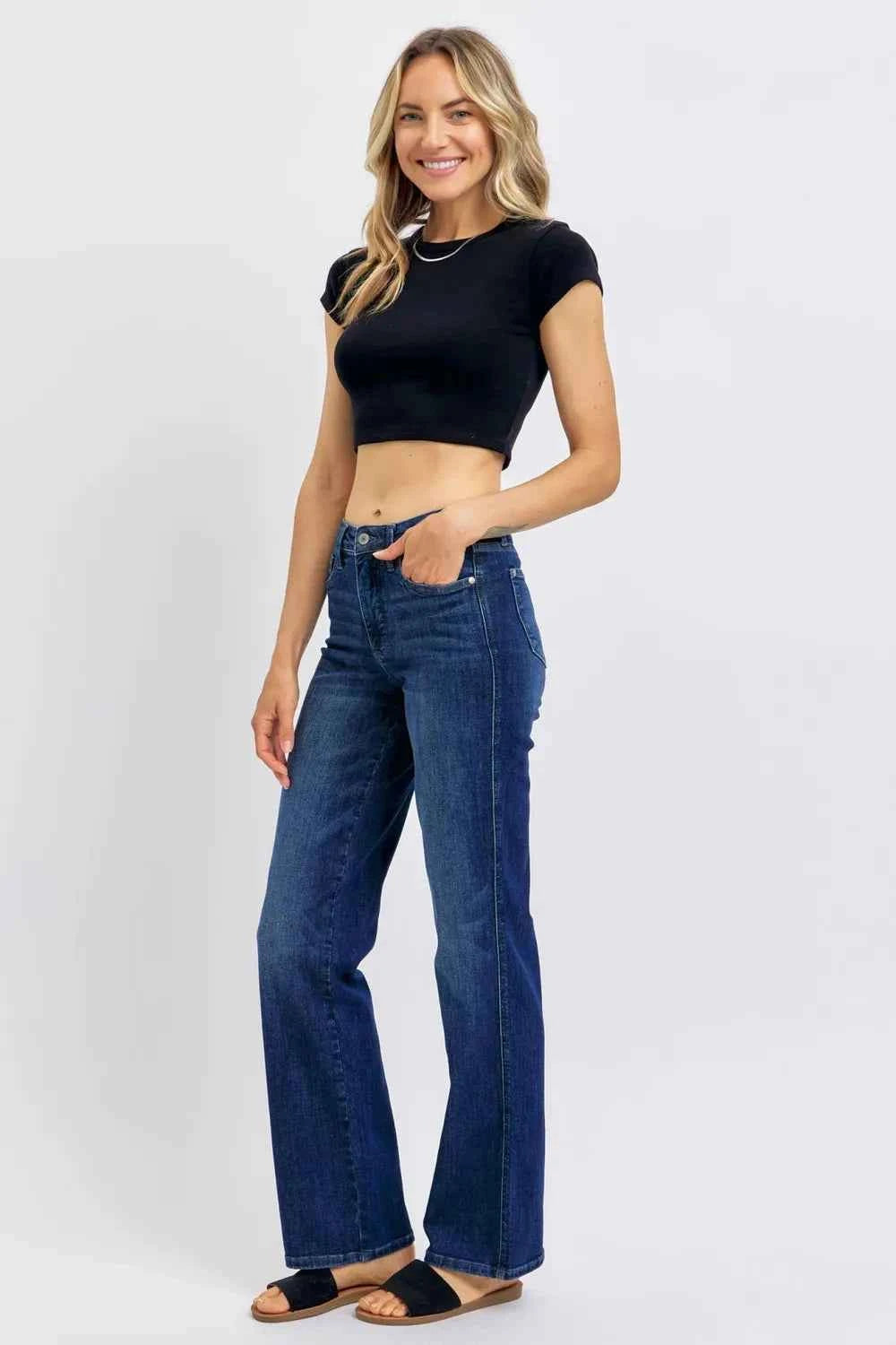 Judy Blue Full Size Tummy Control Straight Jeans Plus Size