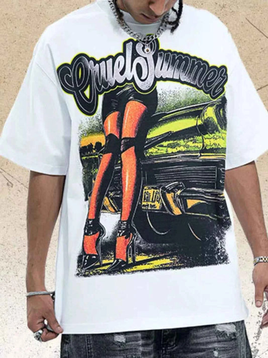 Men's Graphic Round Neck Short Sleeve T-Shirt