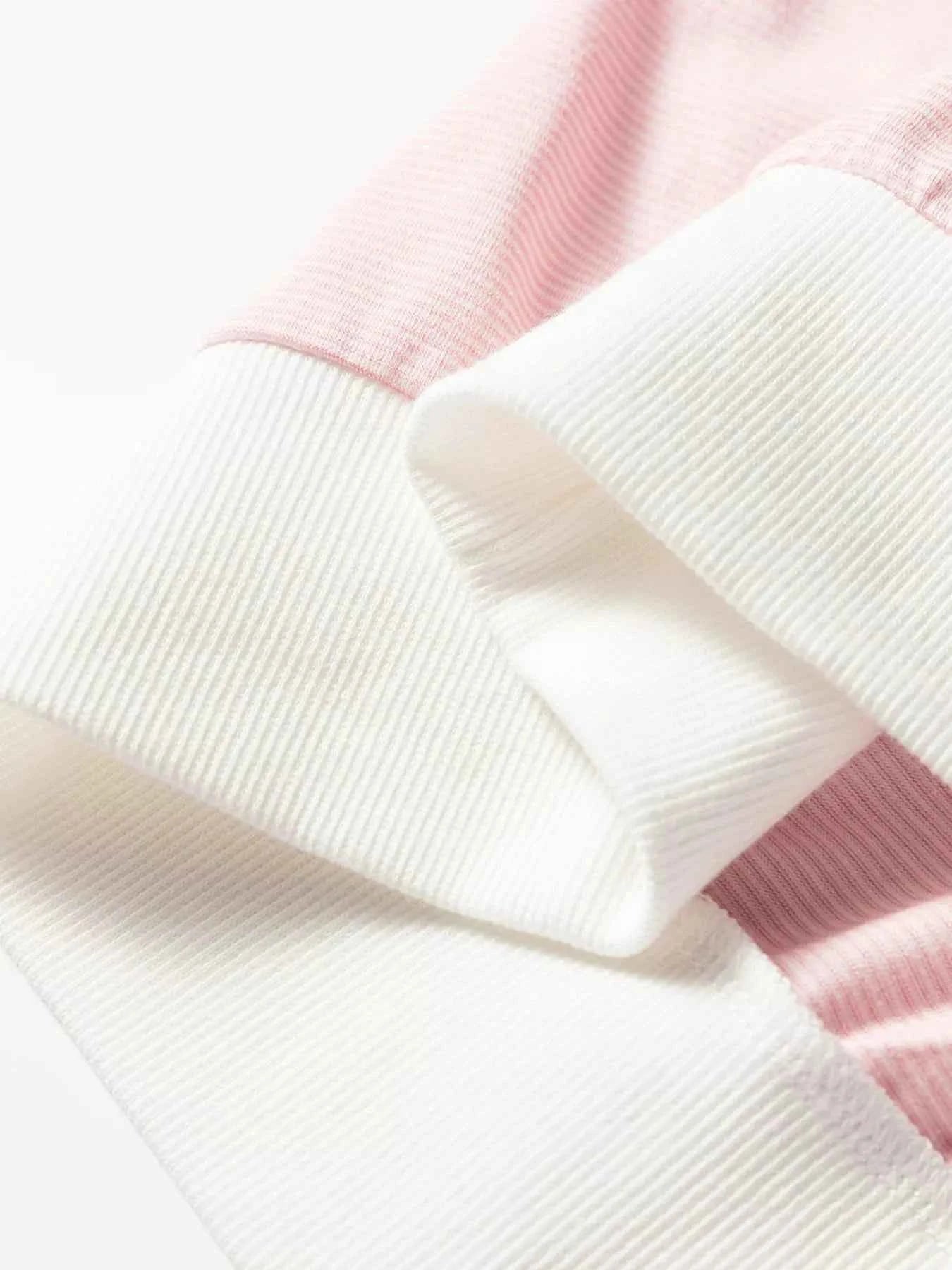 Stripe Contrast Edge Patchwork Long Sleeve Top