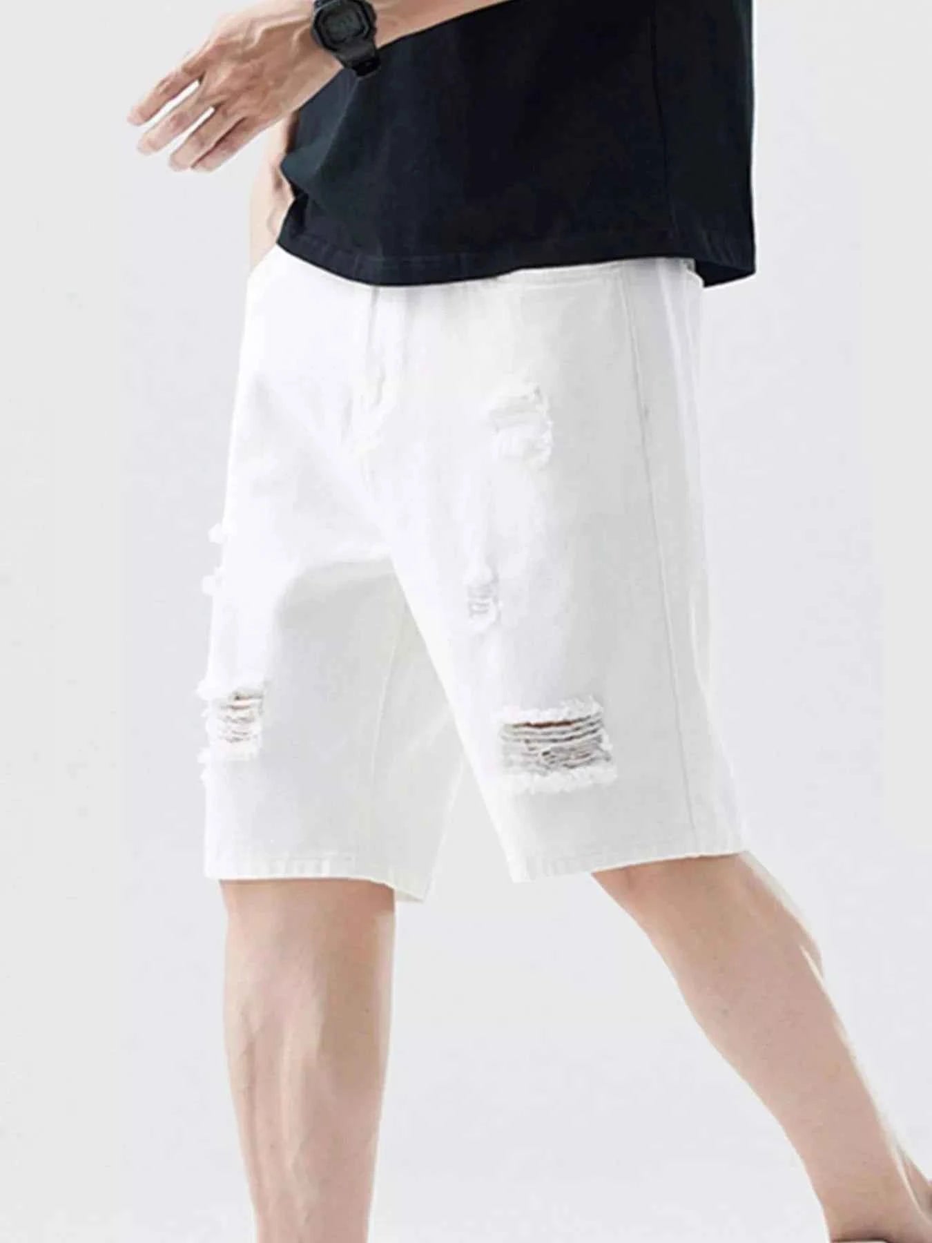 Men's Distressed Denim Shorts