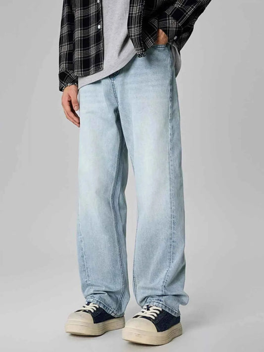 Men's Wash Straight Leg Jeans