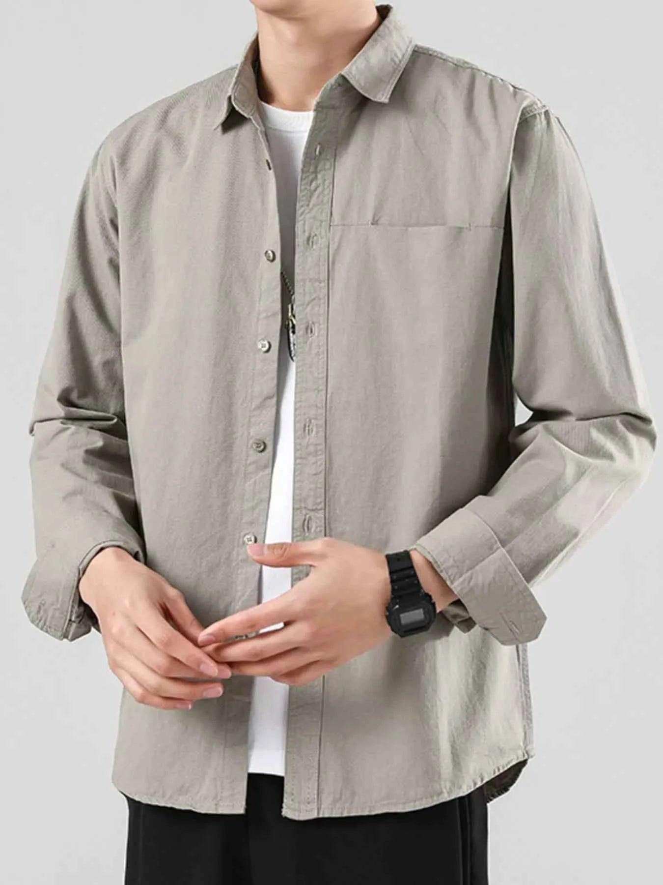 Men's Full Size Button-Up Casual Shirt Plus Size