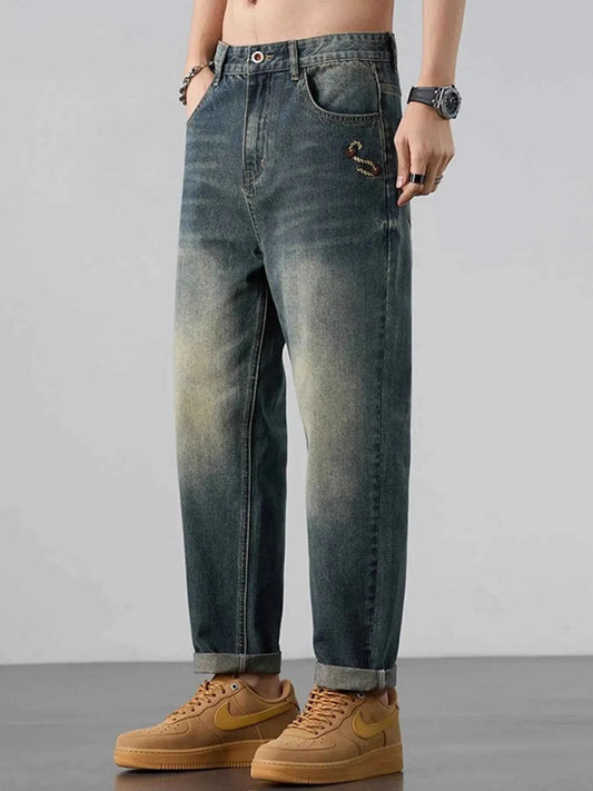 Men's Wash Straight Leg Jeans