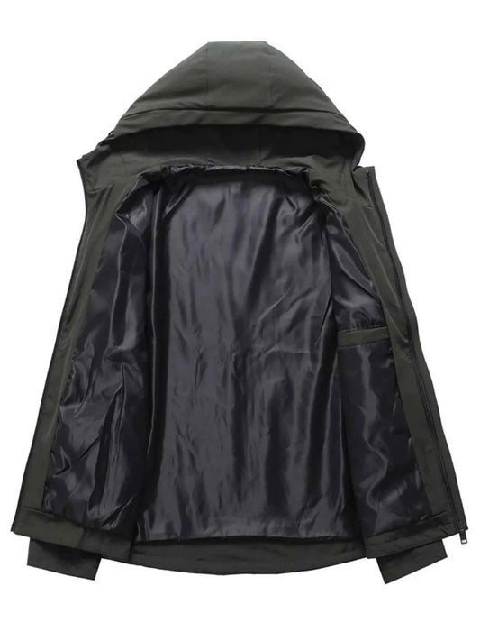 Men's Plus Size Casual Hooded Windproof Jacket