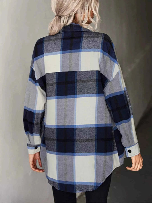 Plaid Button-Down Long Sleeve Shirt