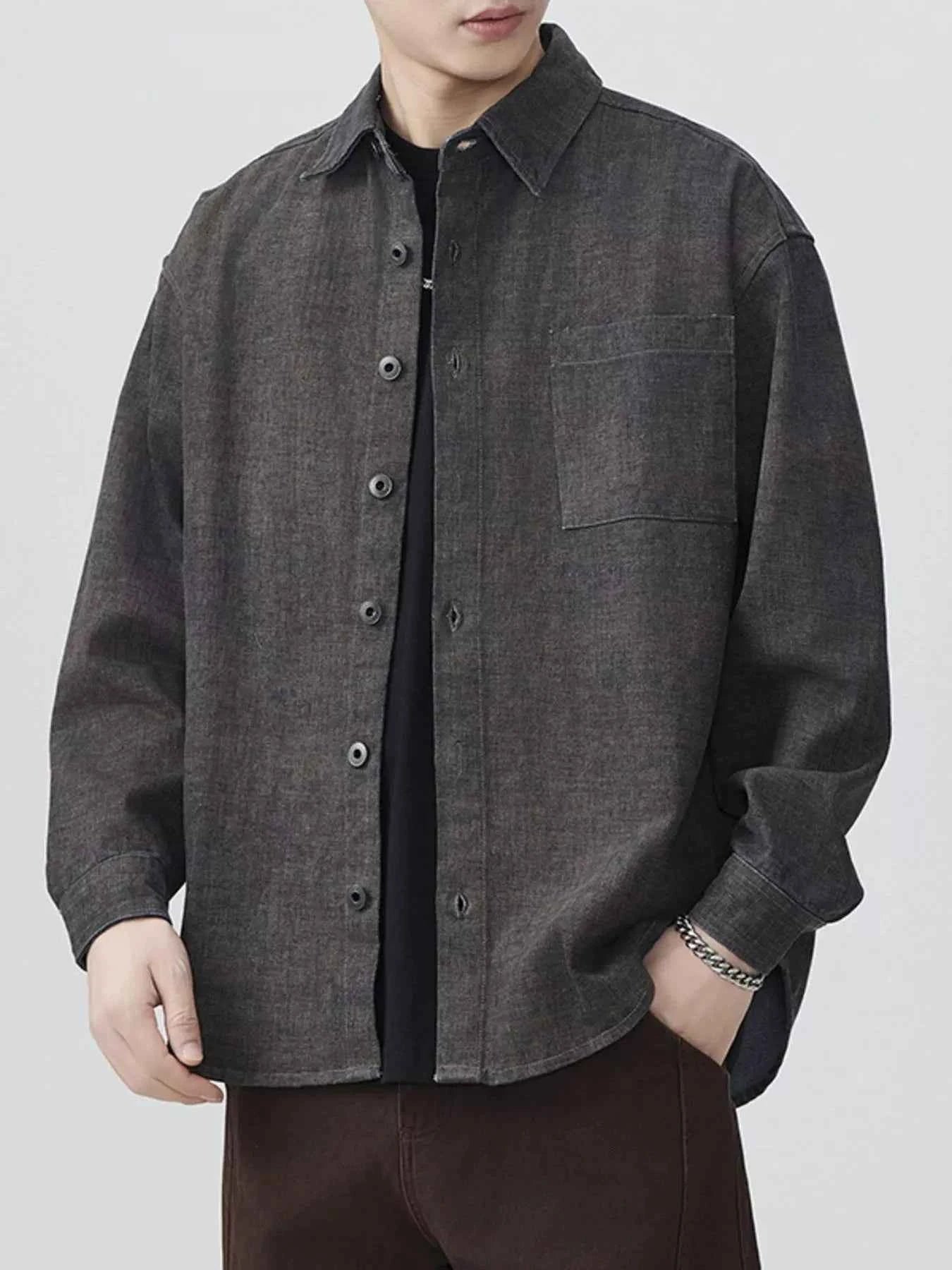 Men's Plus Size Button Up Long Sleeve Shirt