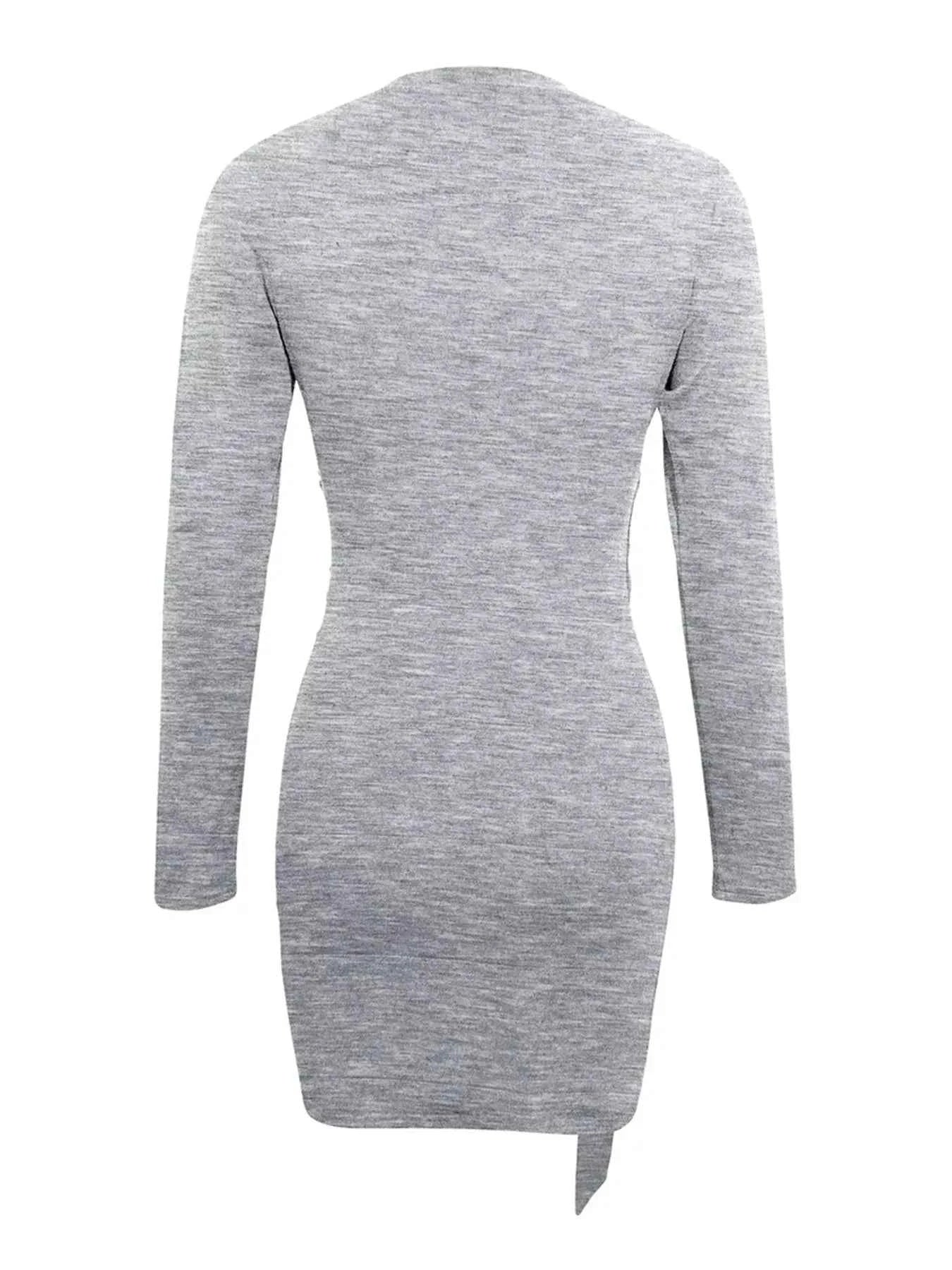 Round Neck Long Sleeve Bodycon Dress