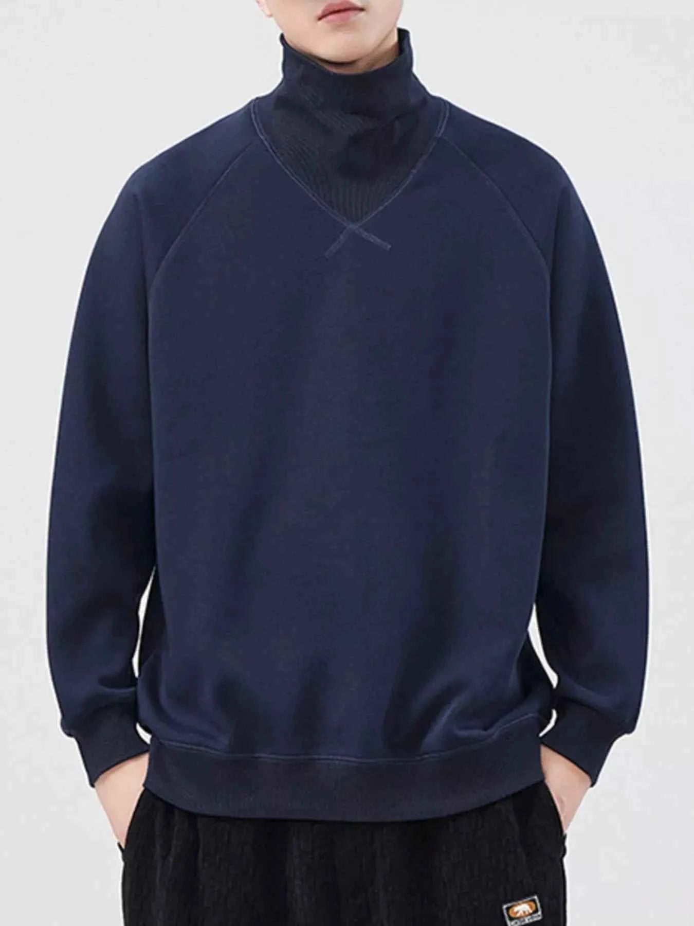 Men's Plus Size Turtleneck Long Sleeve Sweatshirt