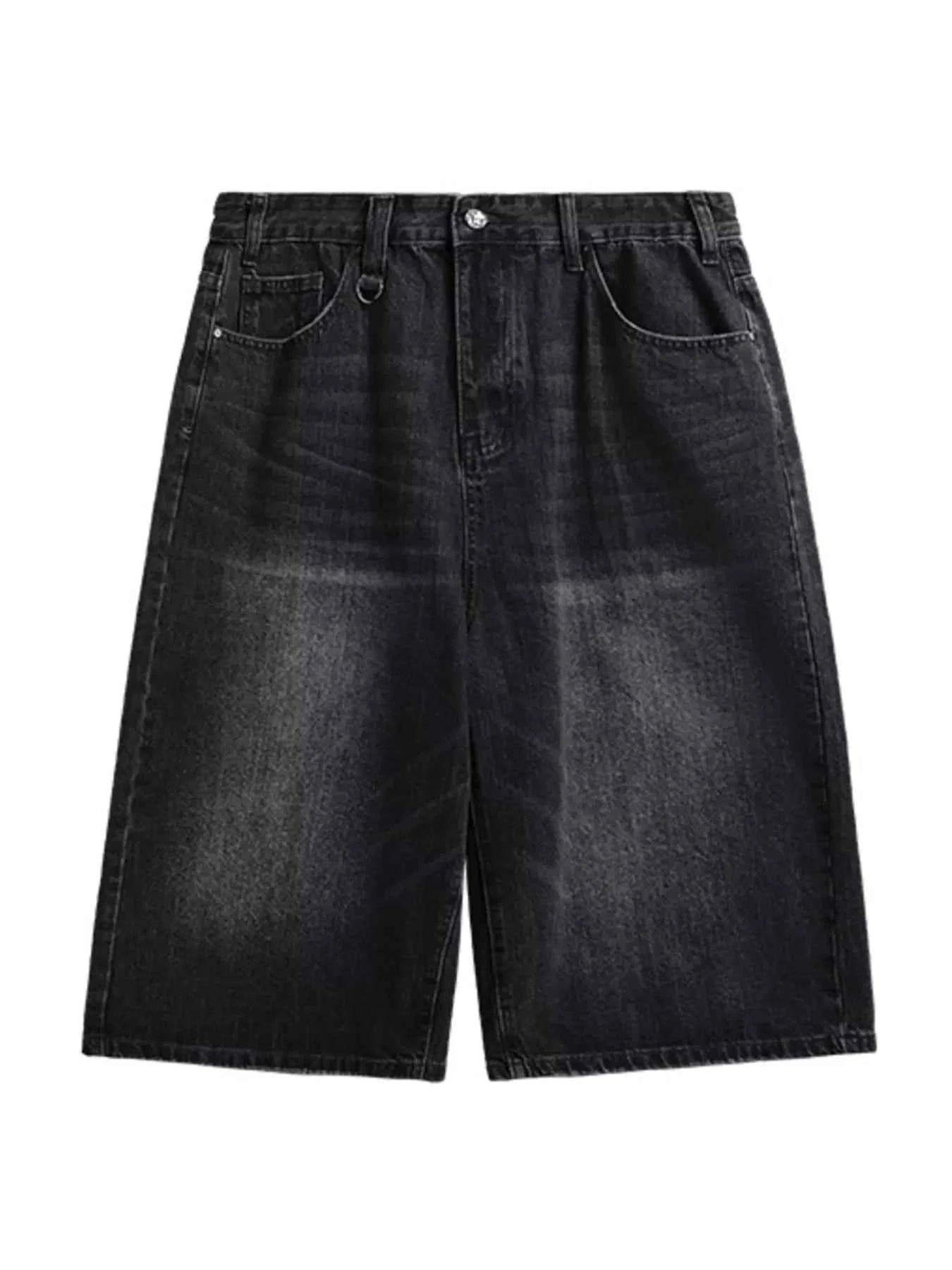 Men's Washed Wide Leg Demin Shorts