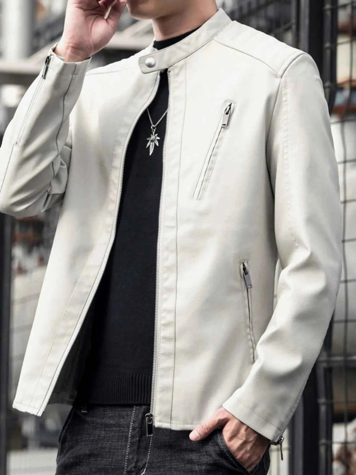 Men's Plus Size Zip Up Long Sleeve Jacket