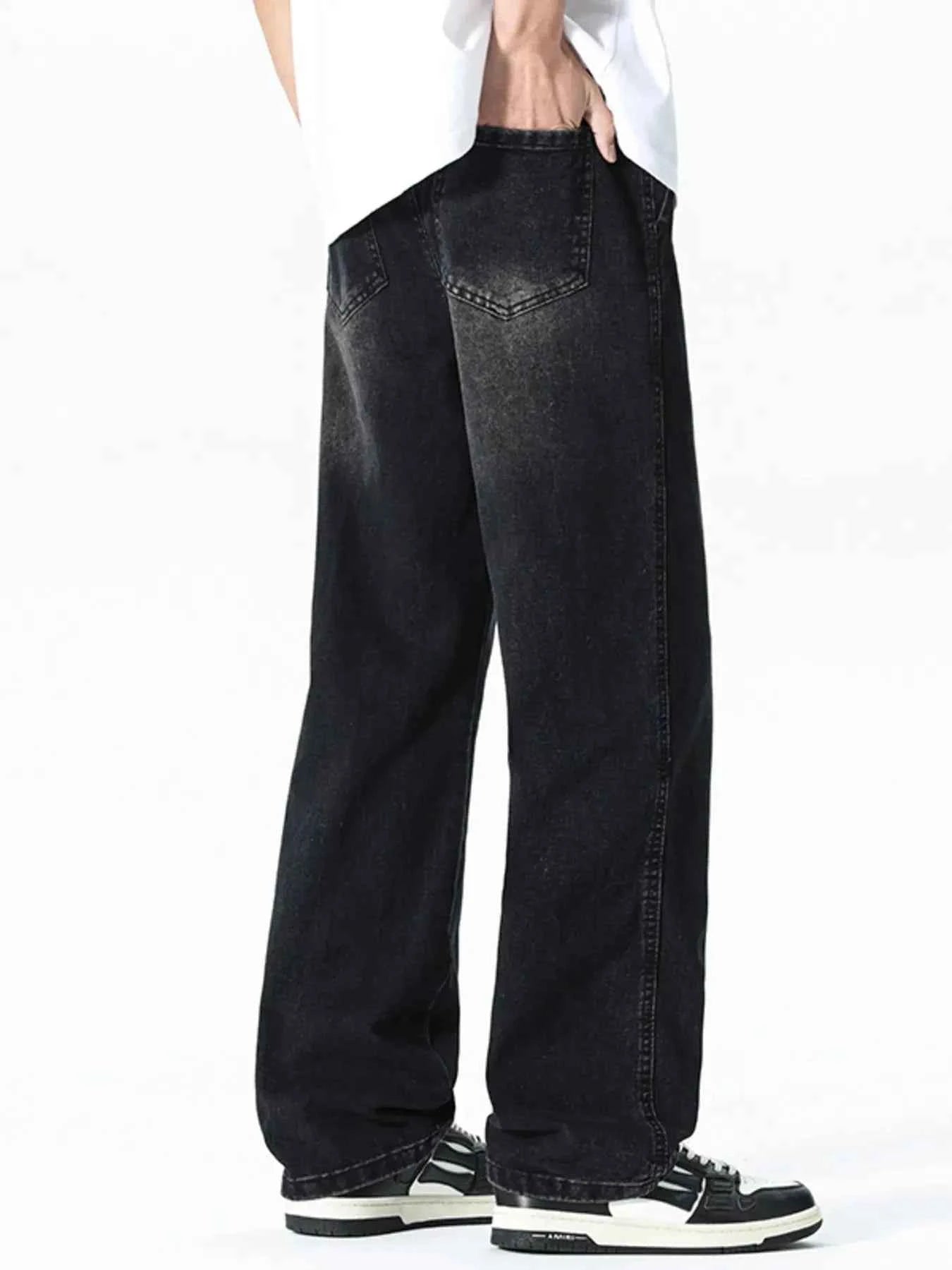 Men's Plus Size Drawstring Wide Leg Jeans