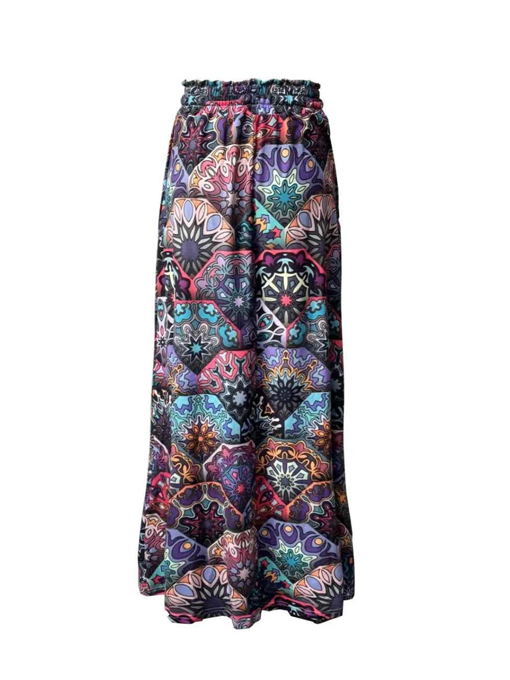 Printed Maxi Skirt with Pockets