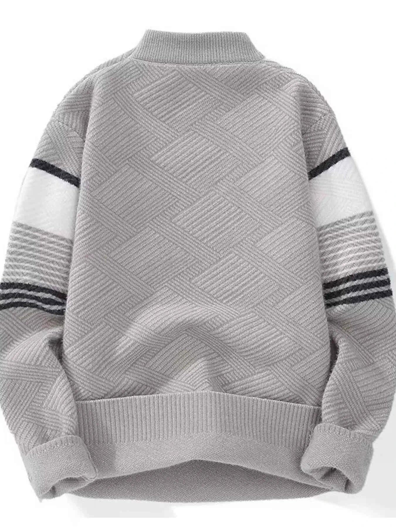 Men's Plus Size Color Block Long Sleeve Sweater