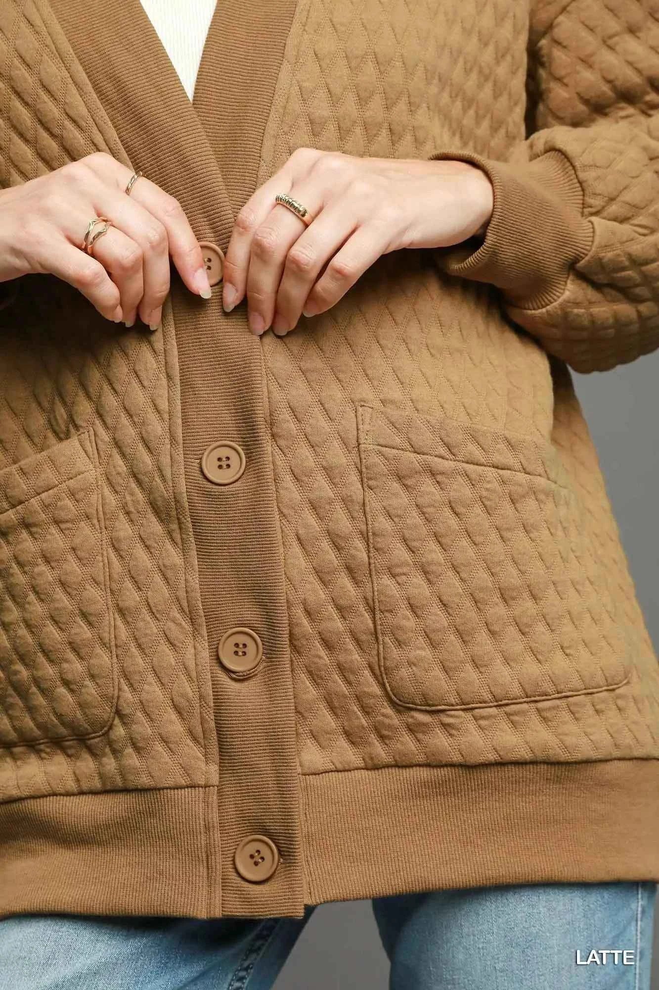 Umgee Button-Up Jacquard Cardigan