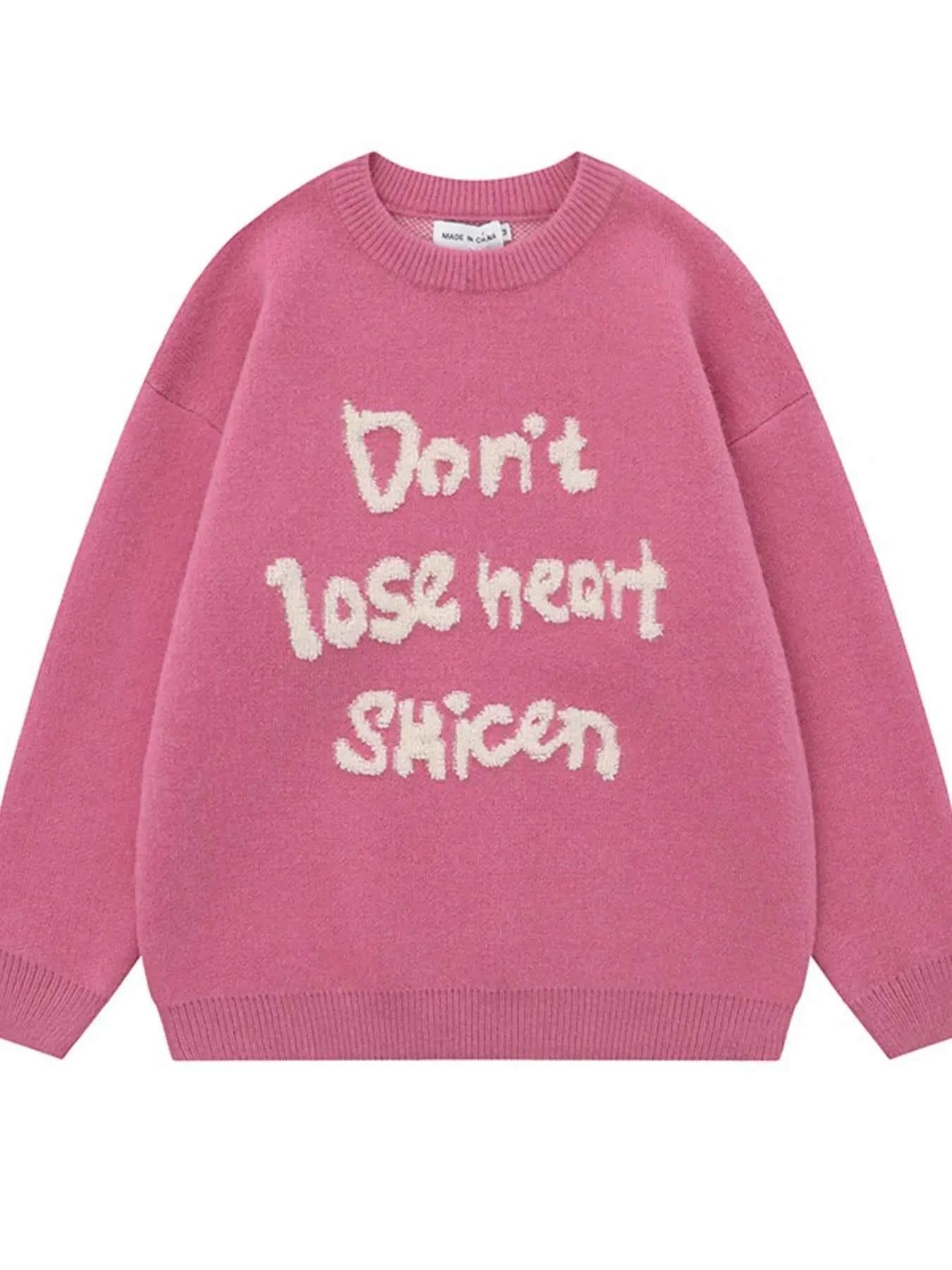 Men's Letter Round Neck Long Sleeve Sweater