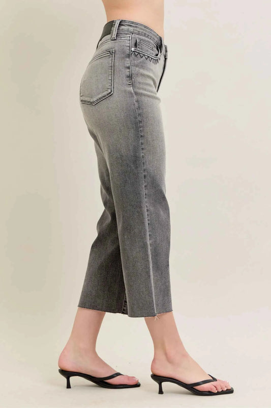 Judy Blue Full Size Wide Leg Capris Jeans Plus Size