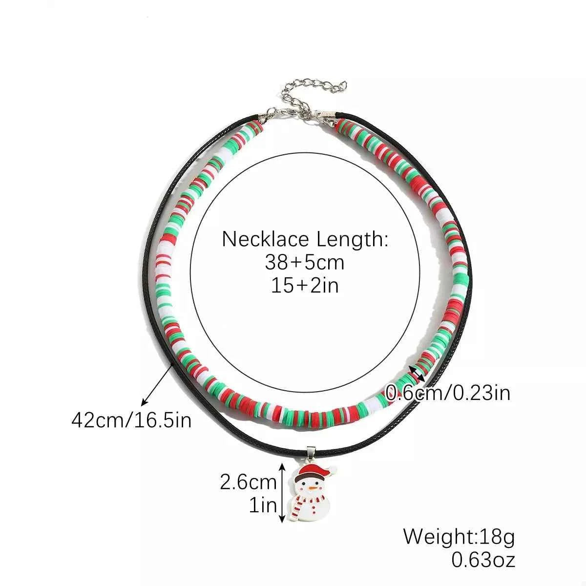 PU Leather Cord Necklace with Christmas Santa Pendant