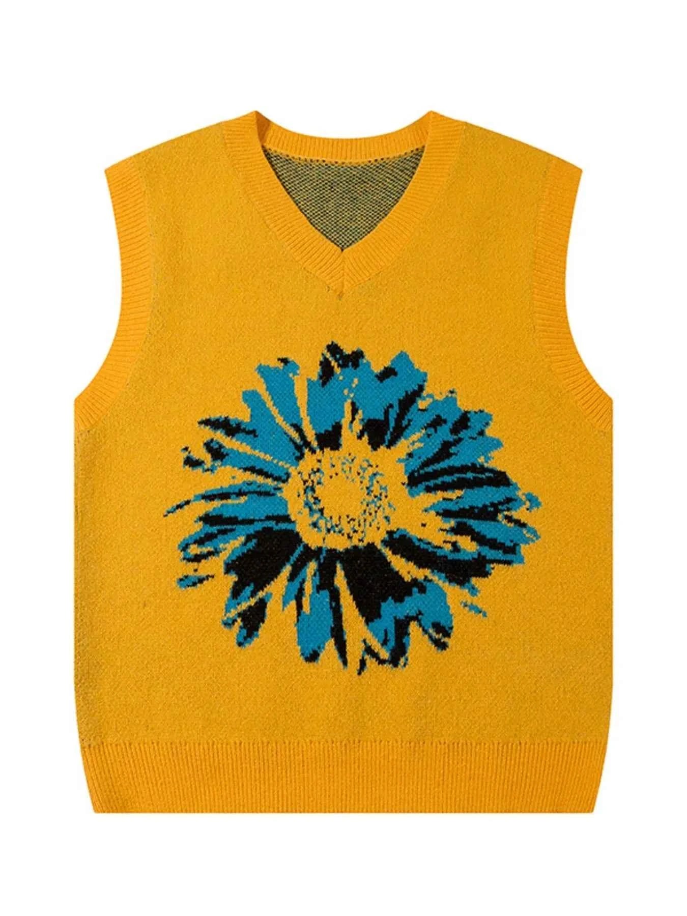 Men's Floral V-Neck Sweater Vest