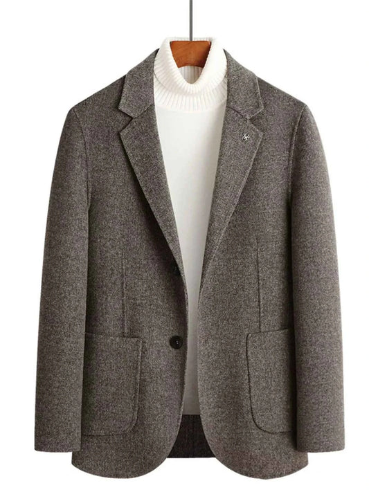 Men's Plus Size One Button Long Sleeve Blazer