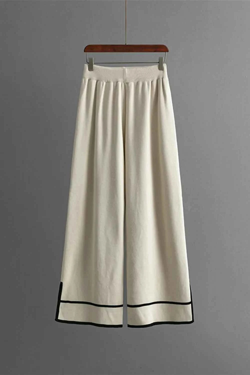 High-Low Round Neck Top and Pants Sweater Set