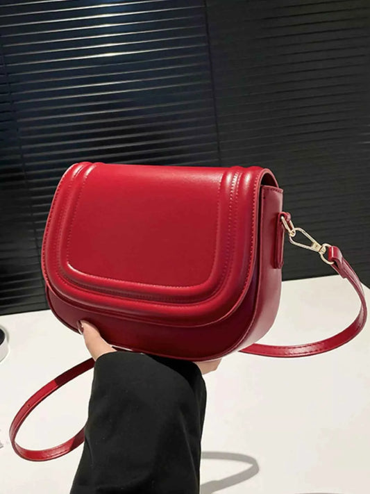 Elegant PU Leather Saddle Crossbody Bag