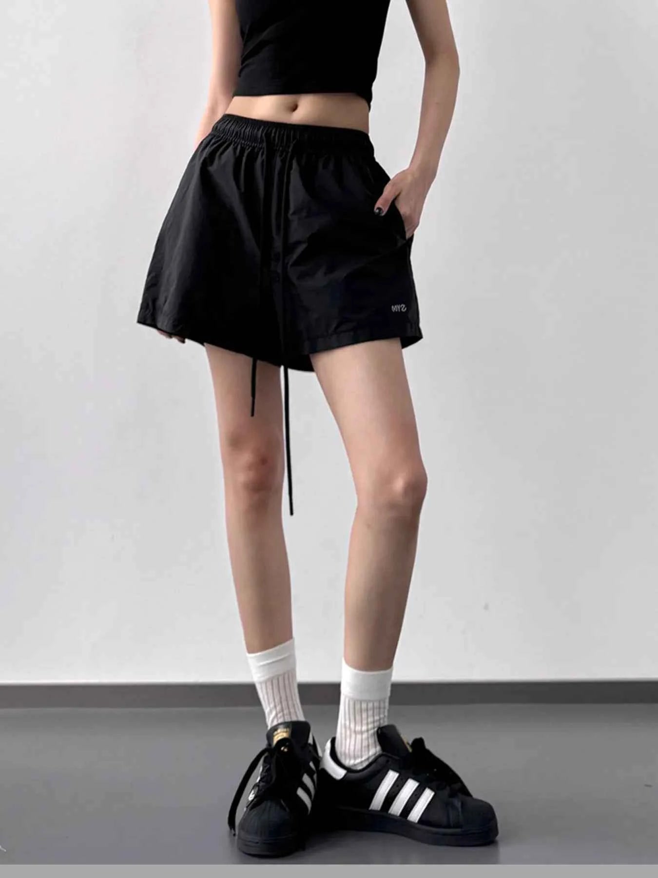 High Waisted Drawstring Shorts