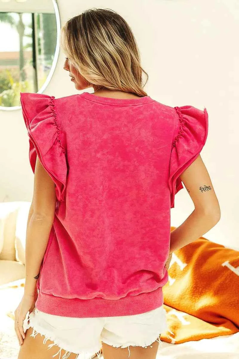 BiBi Mineral Washed Terry Top