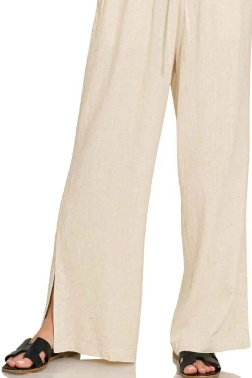 Zenana Linen Drawstring Pants