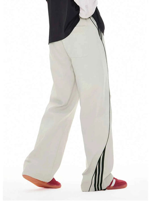 Men's Stripe Wide Leg Cargo Pants