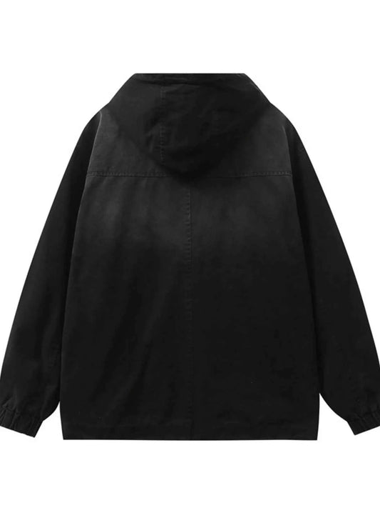 Men's Plus Size Drawstring Long Sleeve Jacket