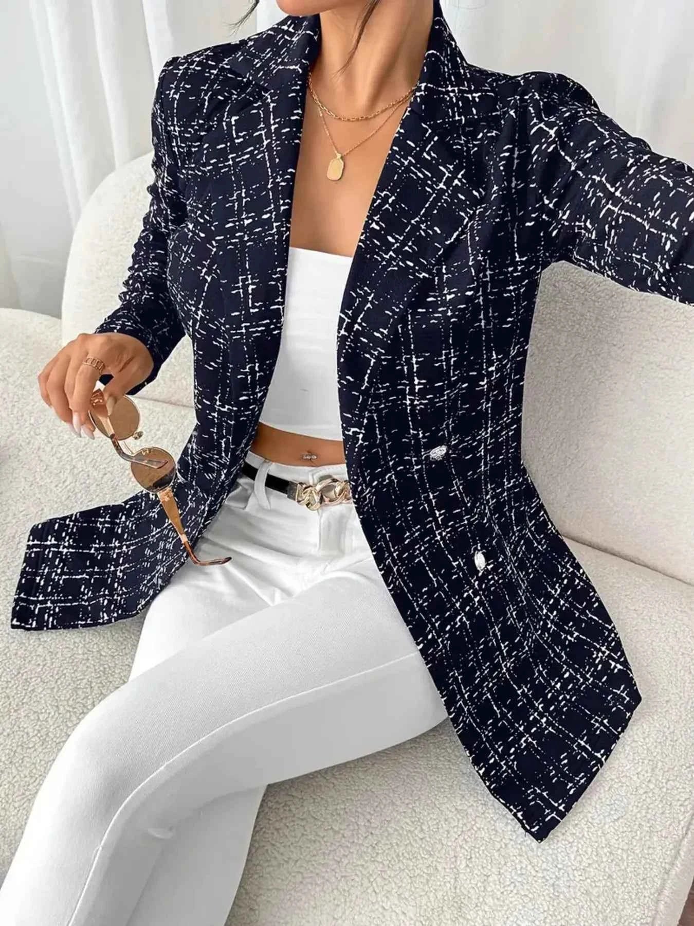 Tweed Double-Breasted Blazer