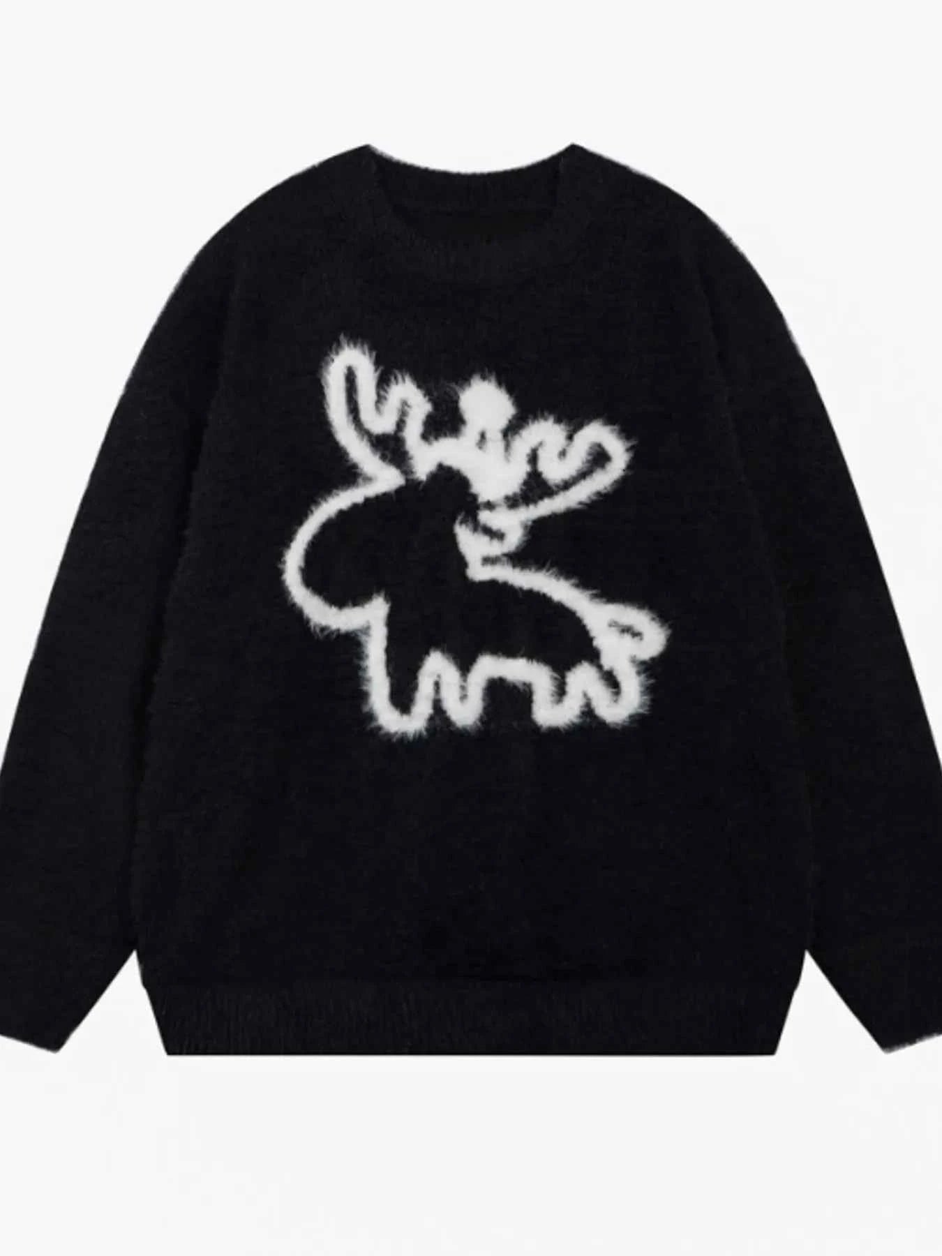 Men's Christmas Reindeer Round Neck Sweater
