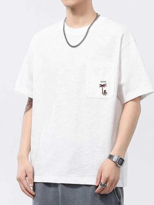 Men's Plus Size Round Neck Half Sleeve T-Shirt