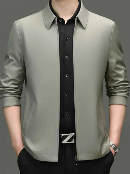 Men's Plus Size Zip Up Long Sleeve Jacket